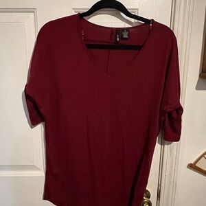 Ultra Flirt Maroon V-Neck Tee